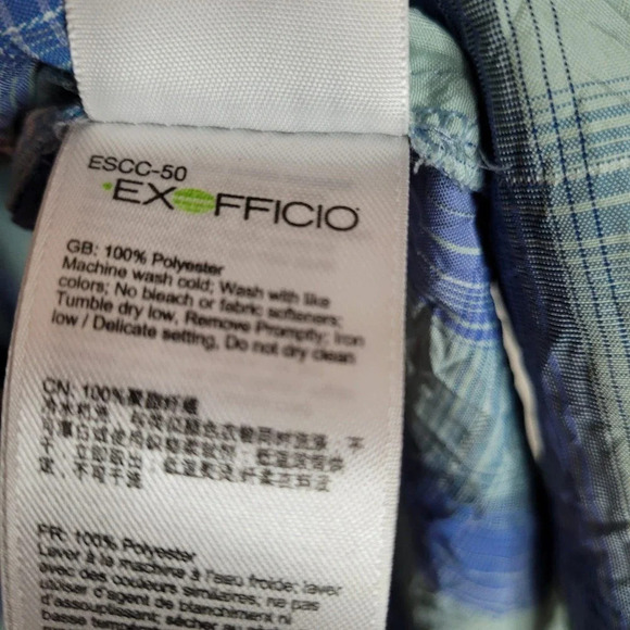ExOfficio Men's Button-Up Shirt Size 2XL Multicolor Plaid Polyester Short Sleeve - Picture 5 of 10